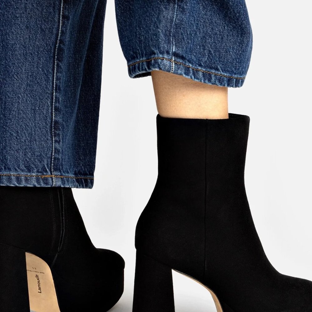 Larroude Dolly Boot in Black Suede - Picture 5 of 5